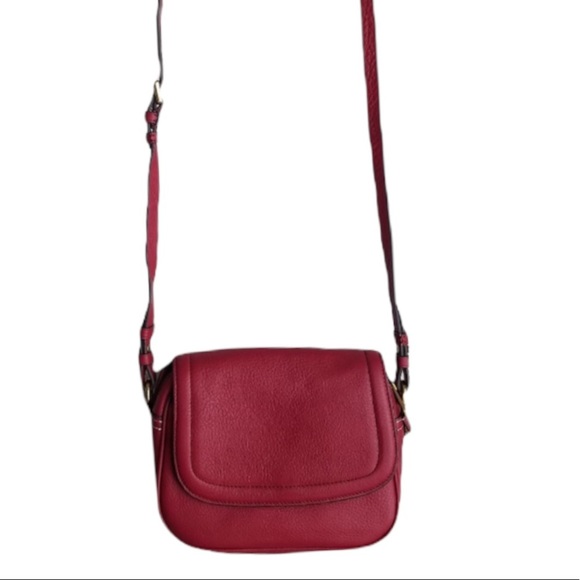 J CREW SIGNET LEATHER CROSSBODY BAG VIVID BURGUNDY - Picture 5 of 14
